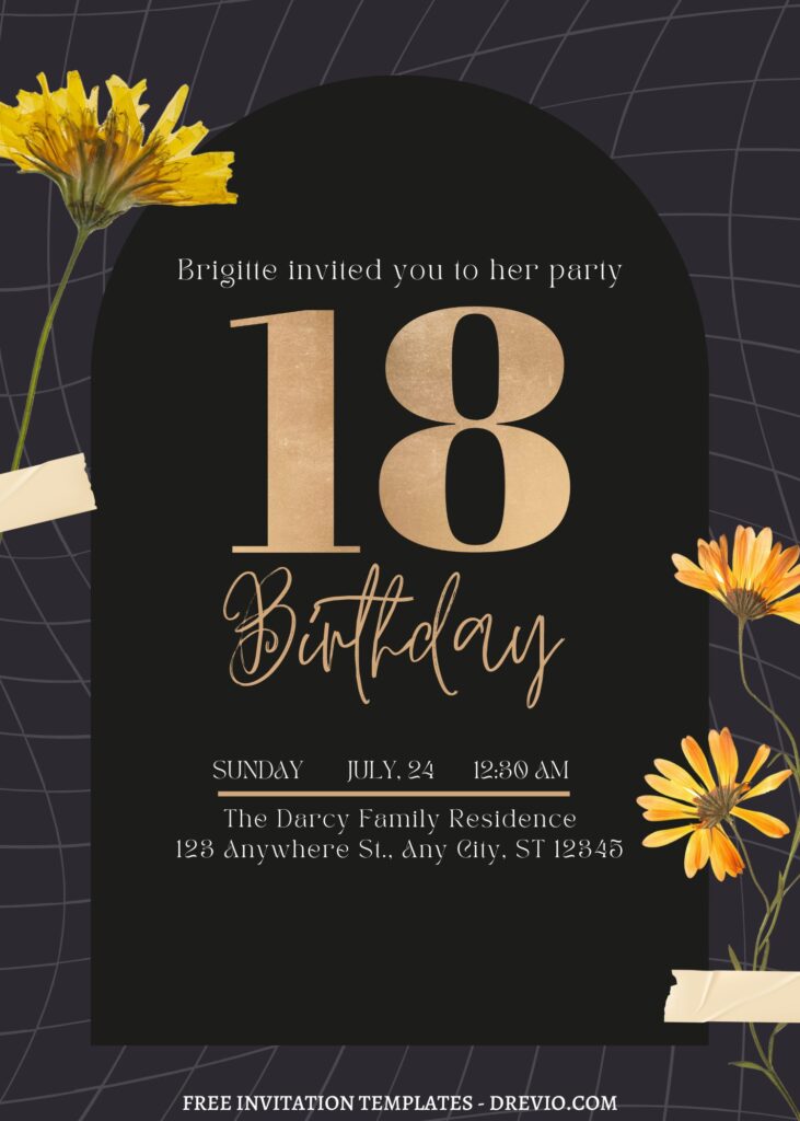(Free) 8+ Refined Garden Canva Birthday Invitation Templates with editable text