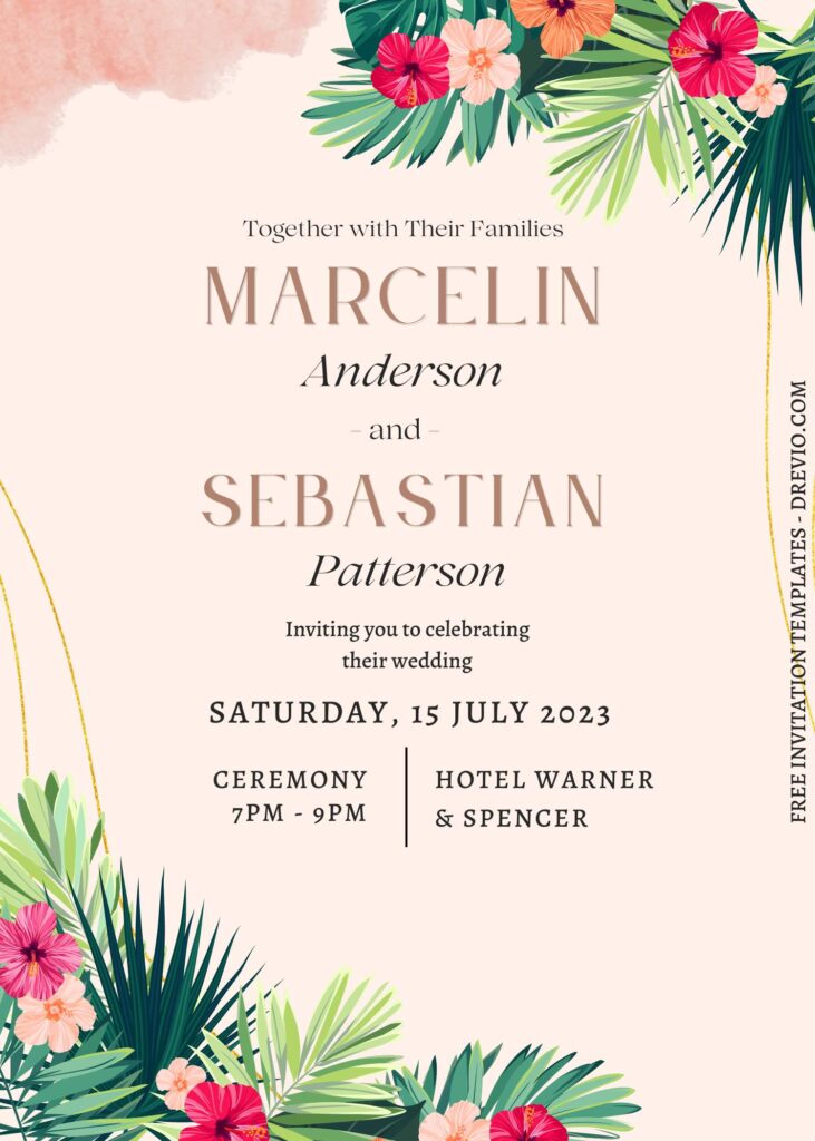 Invitation Template of FREE PRINTABLE - 8+ Vibrant Tropical Summer Canva Invitation Templates 7