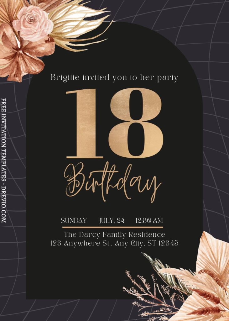 (Free) 8+ Refined Garden Canva Birthday Invitation Templates with fine seamless grid line pattern