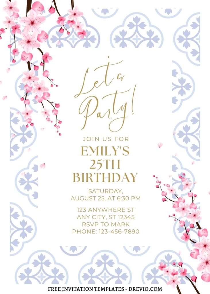 Invitation Template of FREE EDITABLE - 8+ Dreamy Spanish Tile & Floral Canva Invitation Templates 2