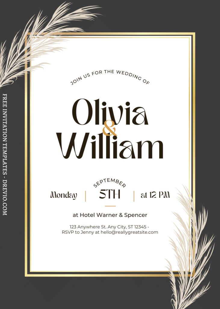 Invitation Template of FREE EDITABLE - 9+ Romantic Boho Canva Nuptials Invitation Templates 6