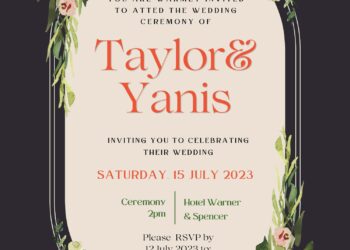 FREE PRINTABLE - 9+ Botanical Arch Canva Wedding Invitation Templates with portrait orientation design