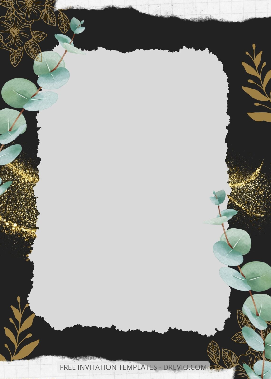 ( Free ) 7+ Greenery Gold Canva Wedding Invitation Templates Two ...