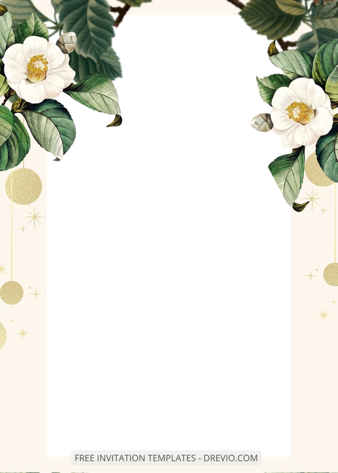 ( Free ) 7+ Simple Camellias Canva Wedding Invitation Templates Six