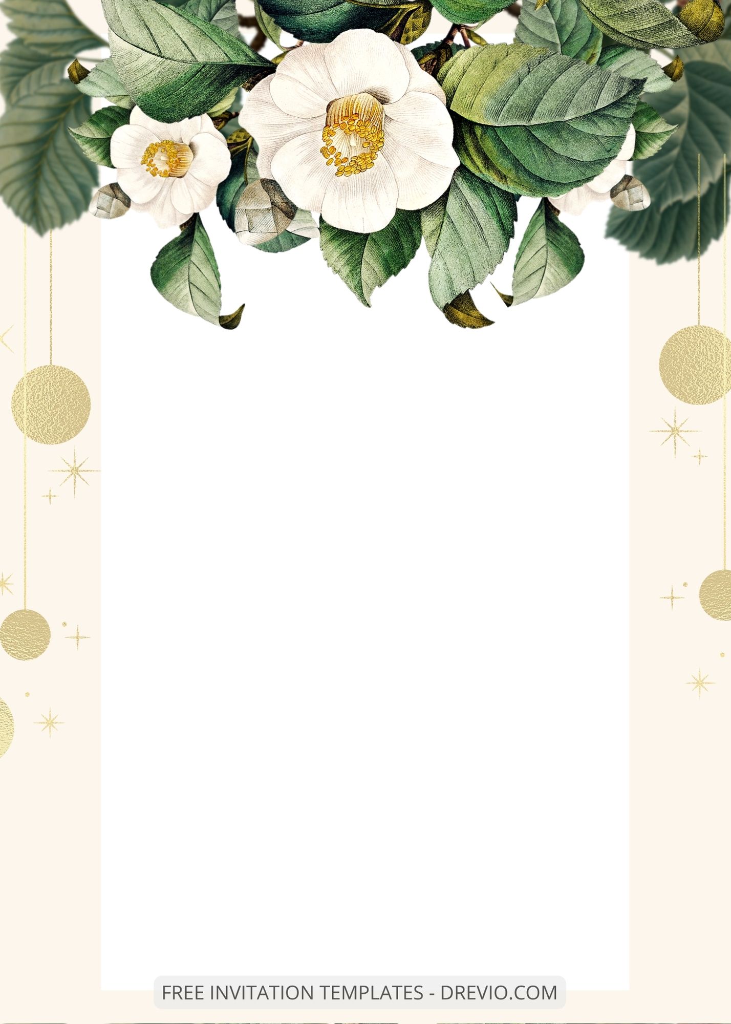 ( Free ) 7+ Simple Camellias Canva Wedding Invitation Templates Two