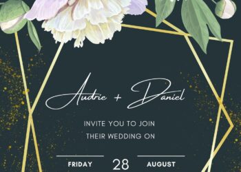 ( Free ) 7+ Simple Peony Canva Wedding Invitation Templates
