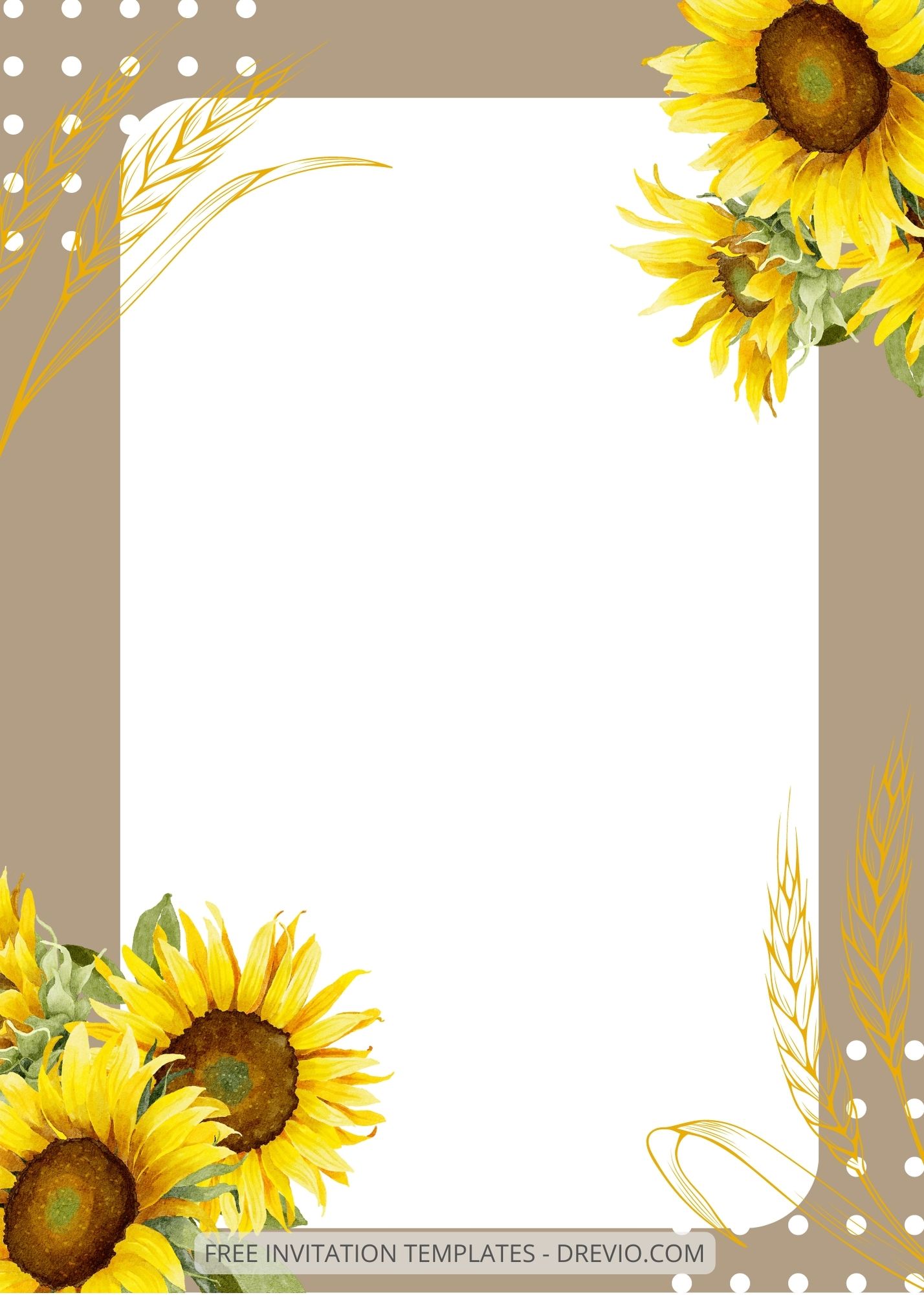 ( Free ) 8+ Happy Sunflower Canva Wedding Invitation Templates Eight