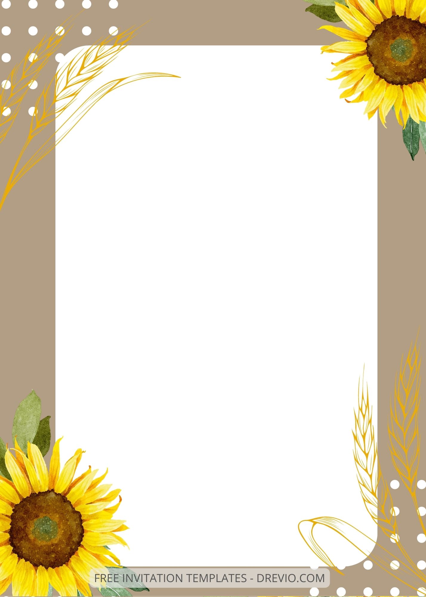 ( Free ) 8+ Happy Sunflower Canva Wedding Invitation Templates Five