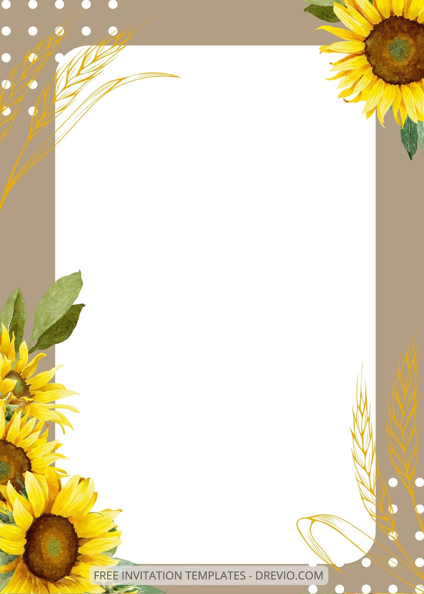 ( Free ) 8+ Happy Sunflower Canva Wedding Invitation Templates Four