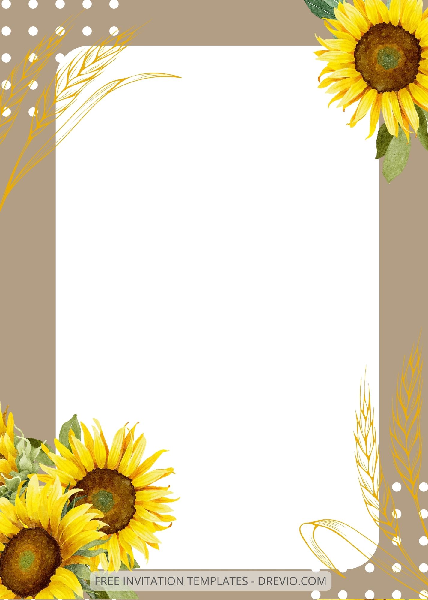 ( Free ) 8+ Happy Sunflower Canva Wedding Invitation Templates Seven