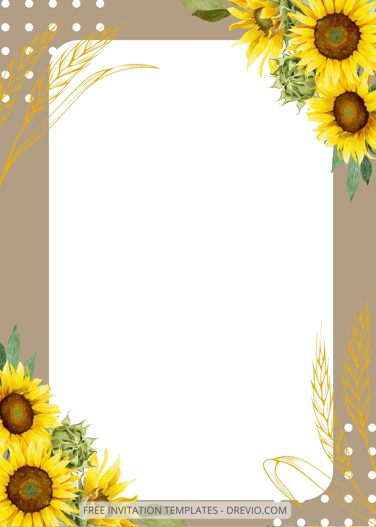 ( Free ) 8+ Happy Sunflower Canva Wedding Invitation Templates Six