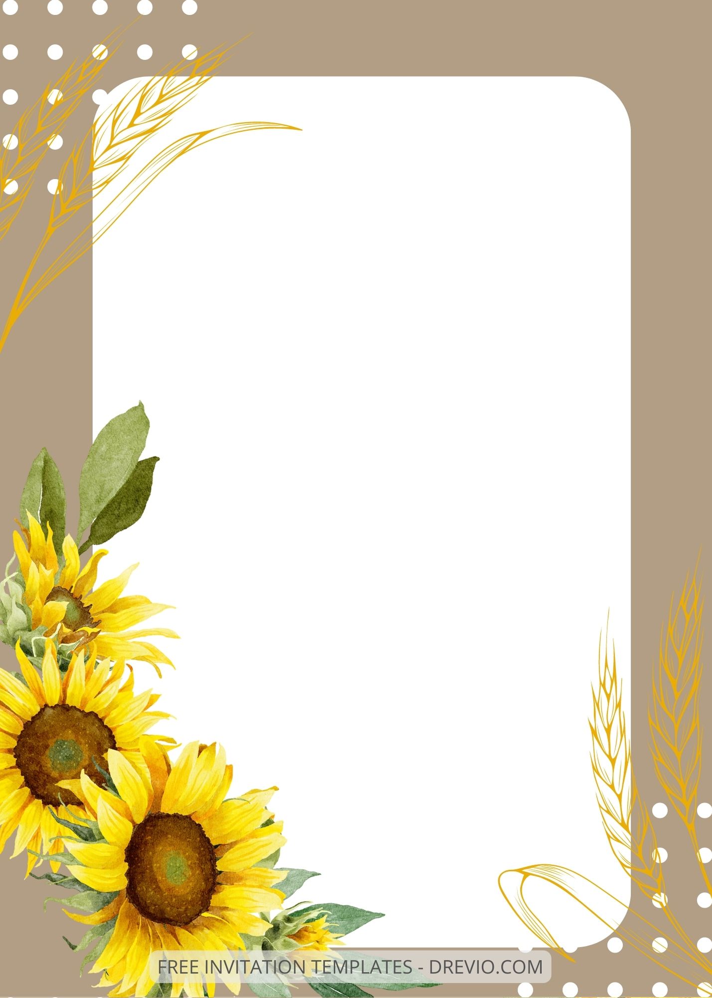 ( Free ) 8+ Happy Sunflower Canva Wedding Invitation Templates Three