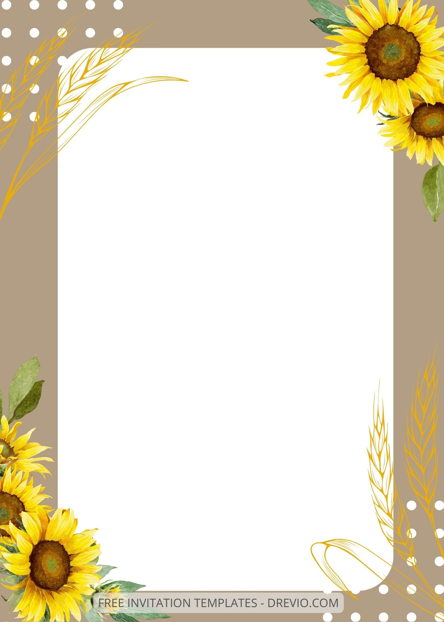 ( Free ) 8+ Happy Sunflower Canva Wedding Invitation Templates Two