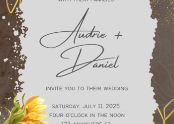 ( Free ) 8+ Shining Sunflower Canva Wedding Invitation Templates