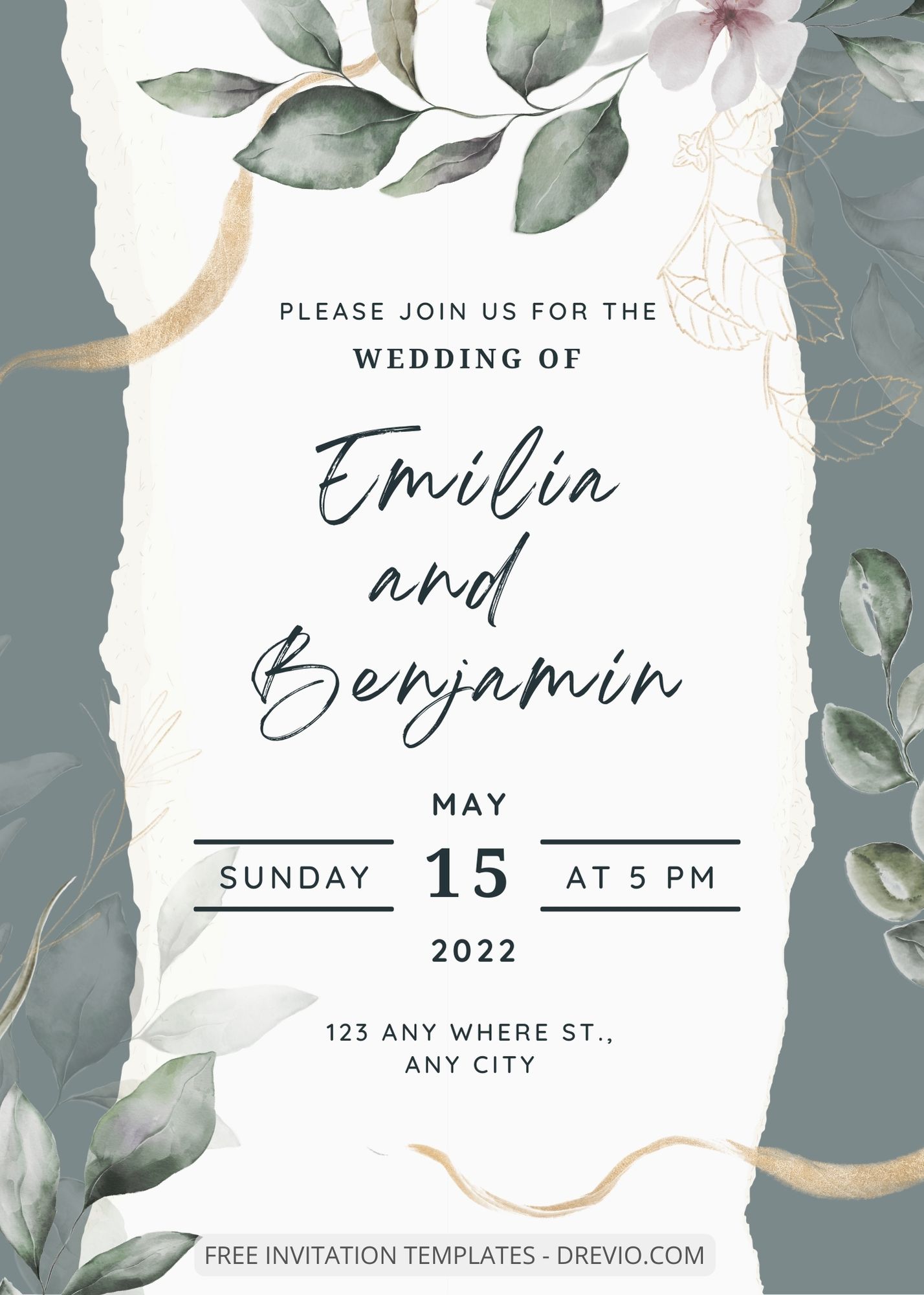 ( Free ) 8+ Watercolor Greenery Canva Wedding Invitation Templates