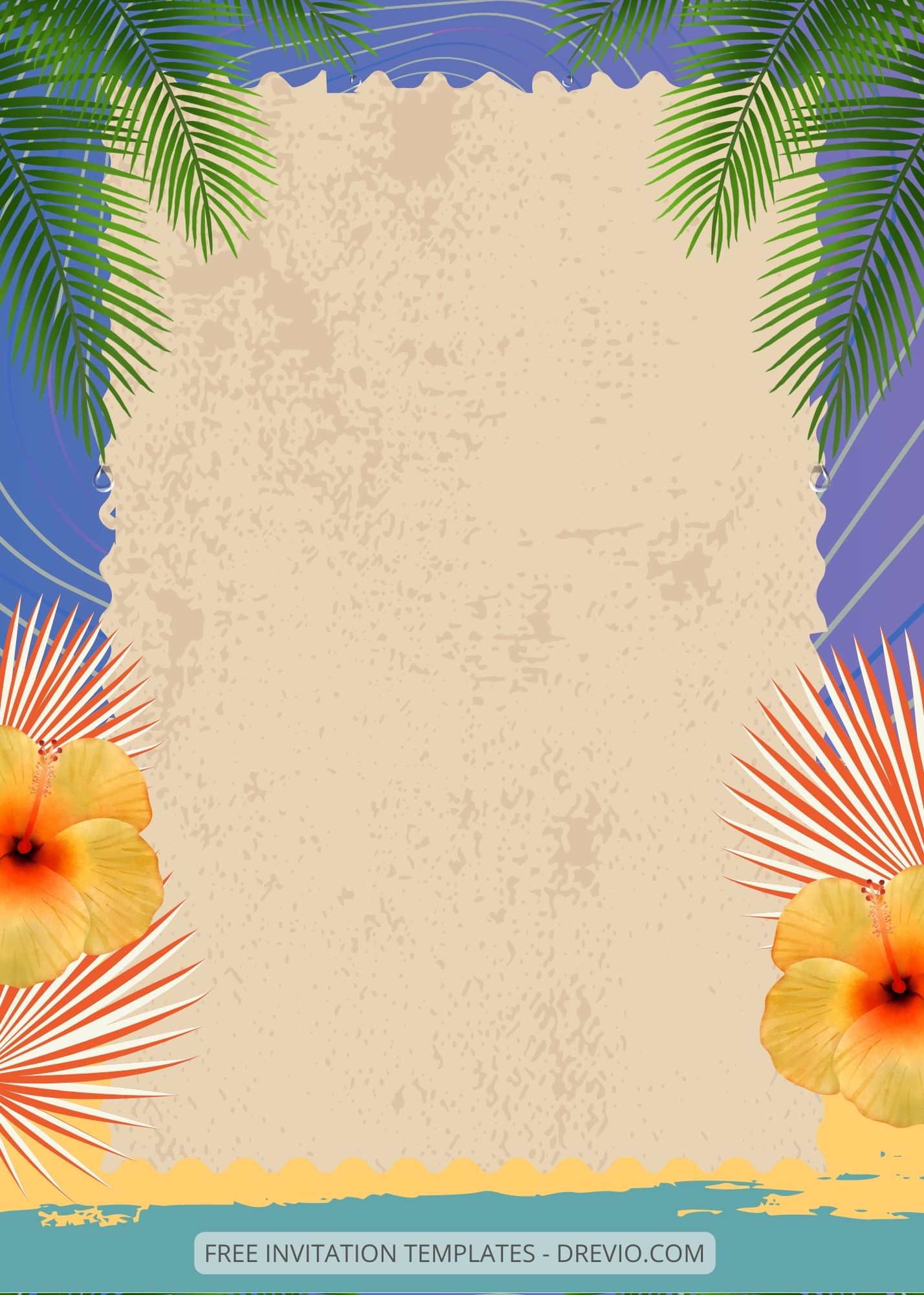 ( Free ) 9+ Tropical Beach Canva Wedding Invitation Templates Eight