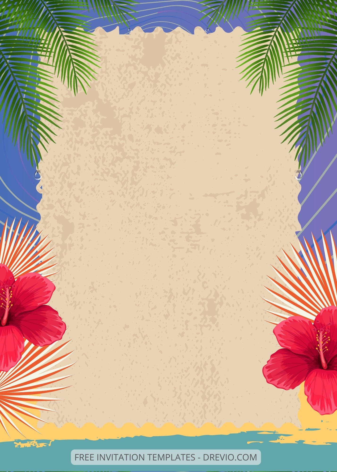 ( Free ) 9+ Tropical Beach Canva Wedding Invitation Templates Four