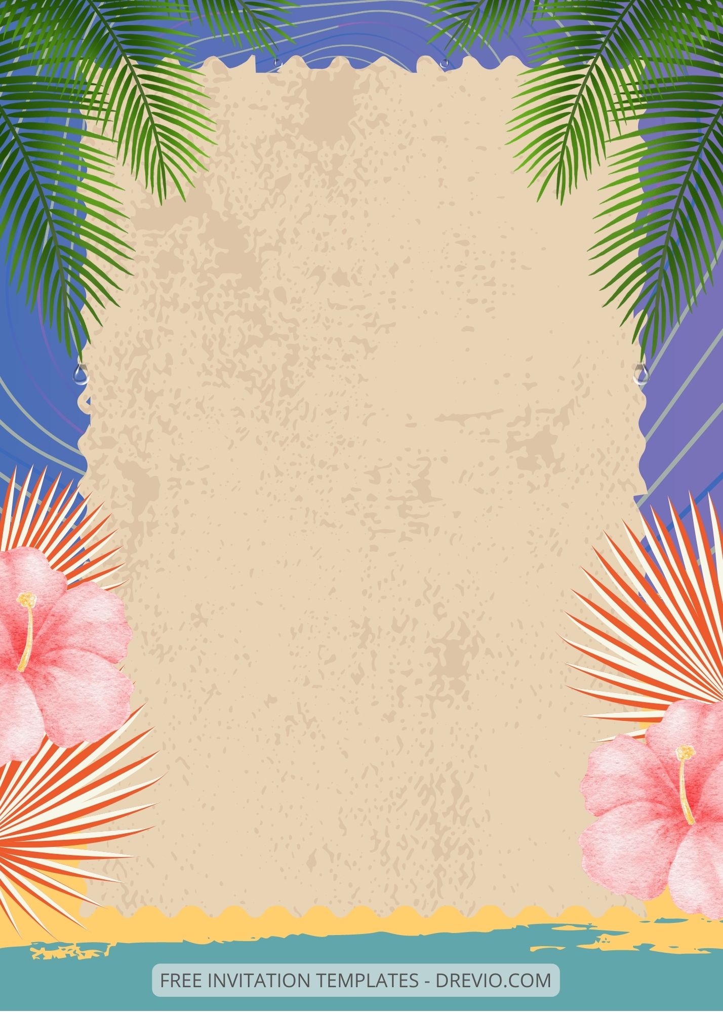 ( Free ) 9+ Tropical Beach Canva Wedding Invitation Templates Nine