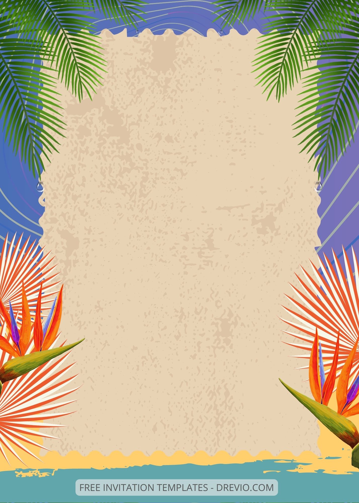( Free ) 9+ Tropical Beach Canva Wedding Invitation Templates Two