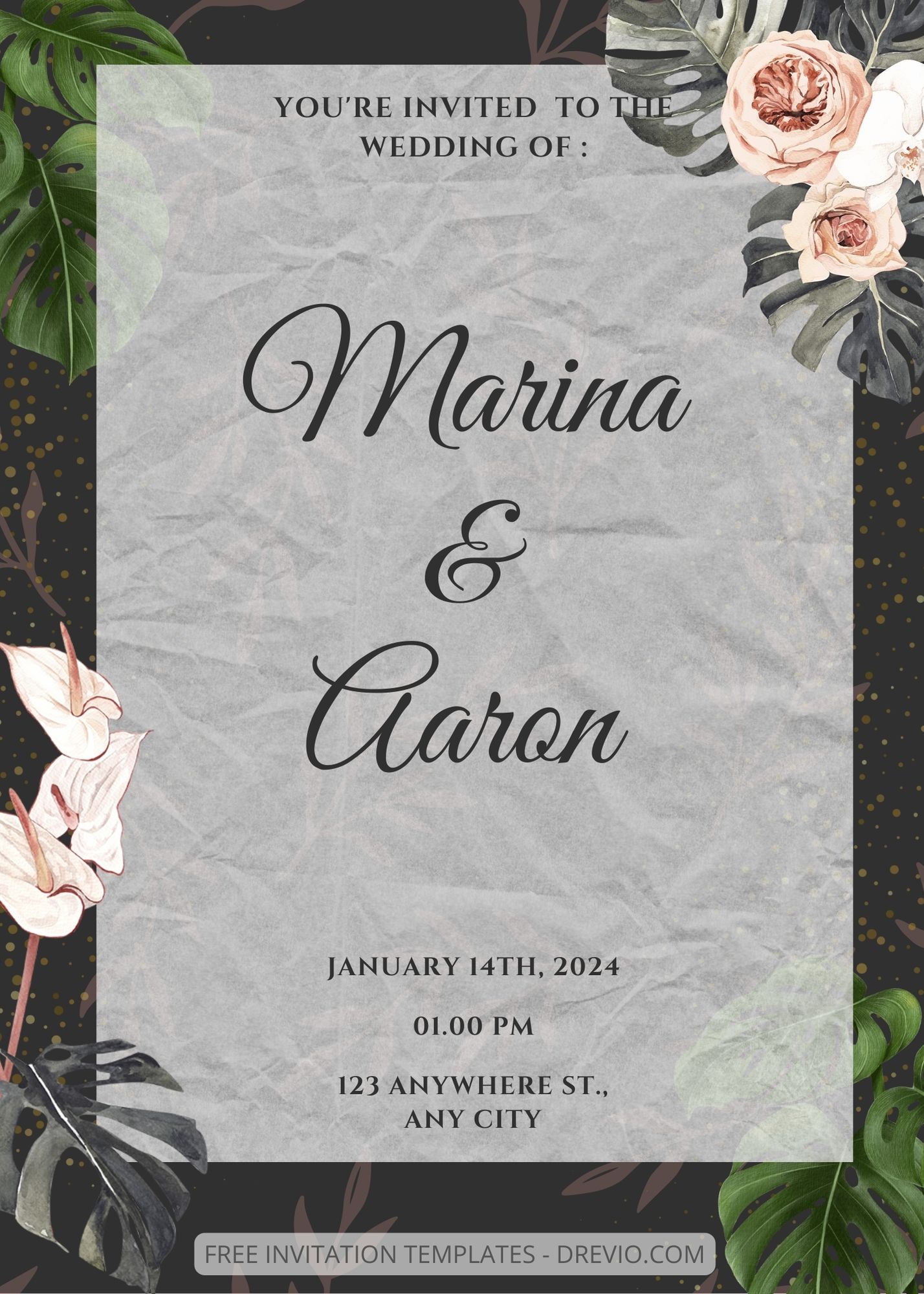 ( Free ) 9+ Tropical Nostalgic Canva Wedding Invitation Templates