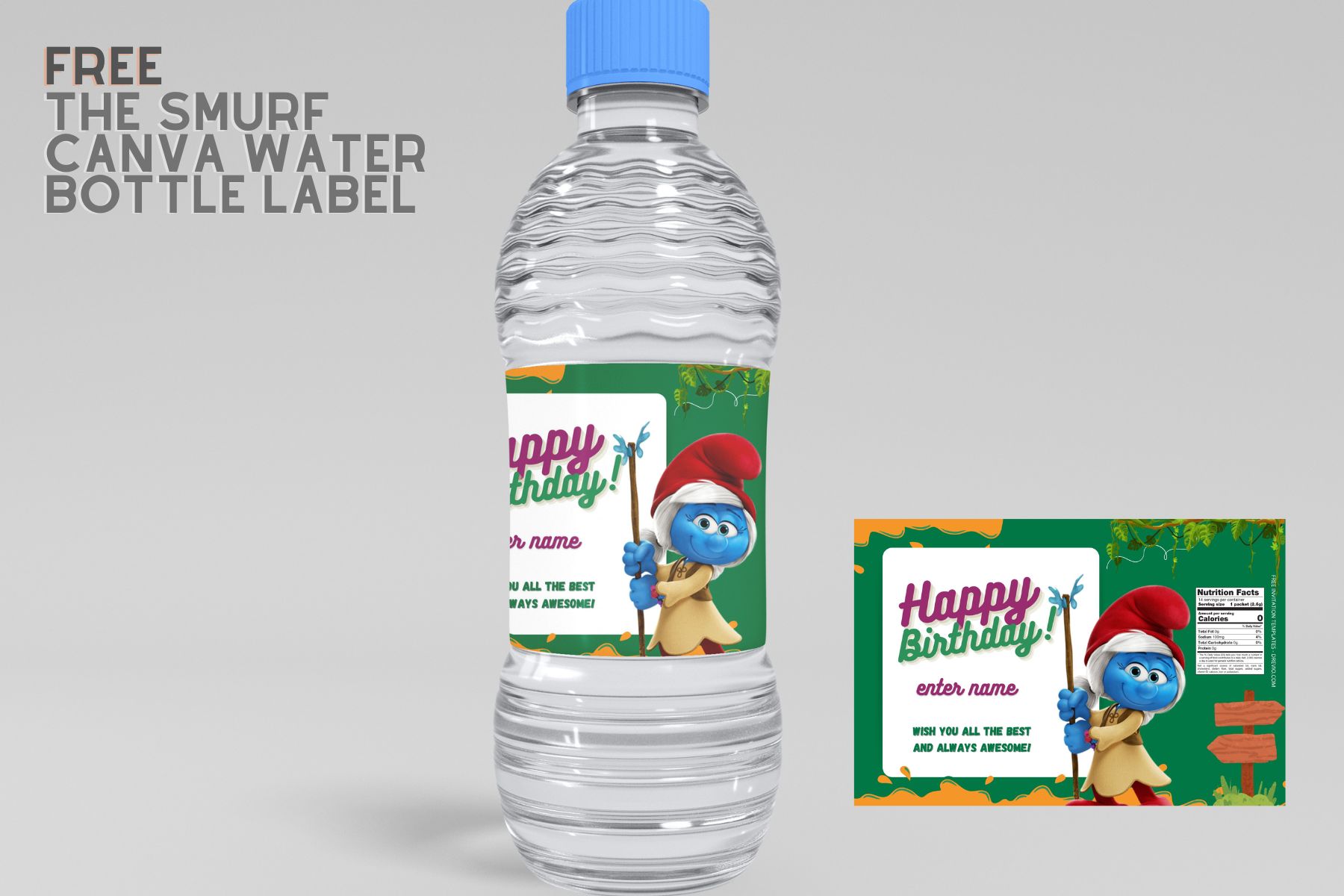 (Free) Boss Baby Canva Birthday Water Bottle Labels