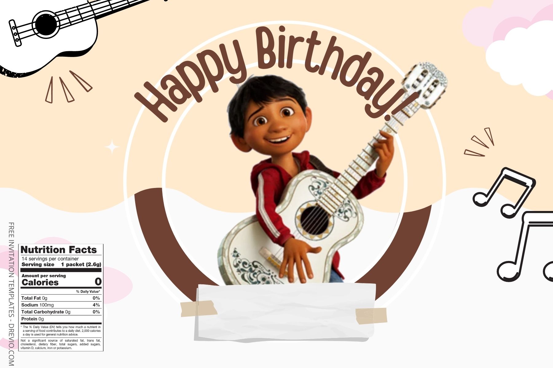 (Free) Coco Canva Birthday Water Bottle Labels One