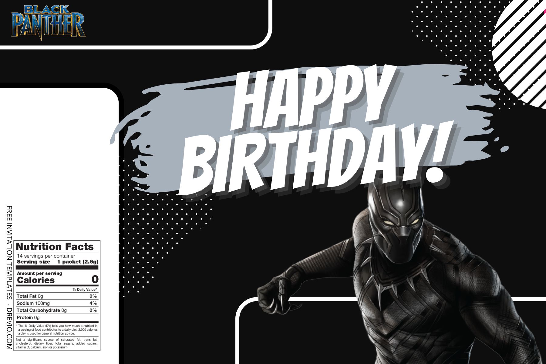 (Free Editable) Black Panther Canva Birthday Water Bottle Labels Seven