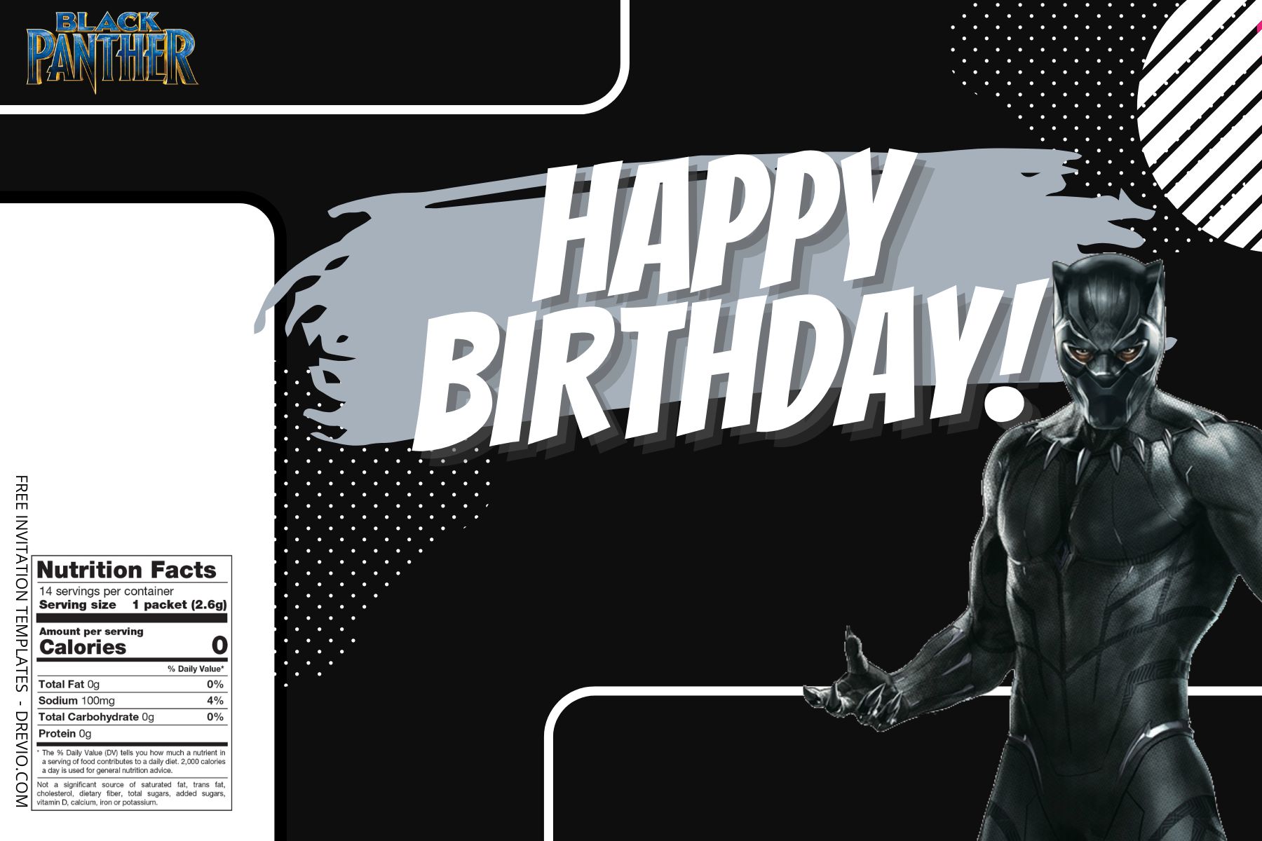 (Free Editable) Black Panther Canva Birthday Water Bottle Labels Yjree