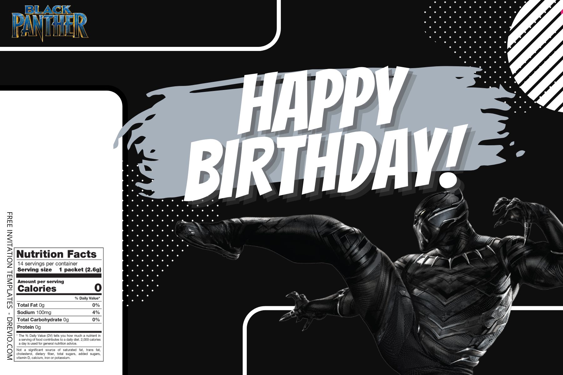 (Free Editable) Black Panther Canva Birthday Water Bottle Labels Two