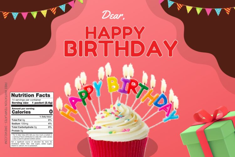 (Free Editable) Cupcake Themes Canva Birthday Water Bottle Labels ...