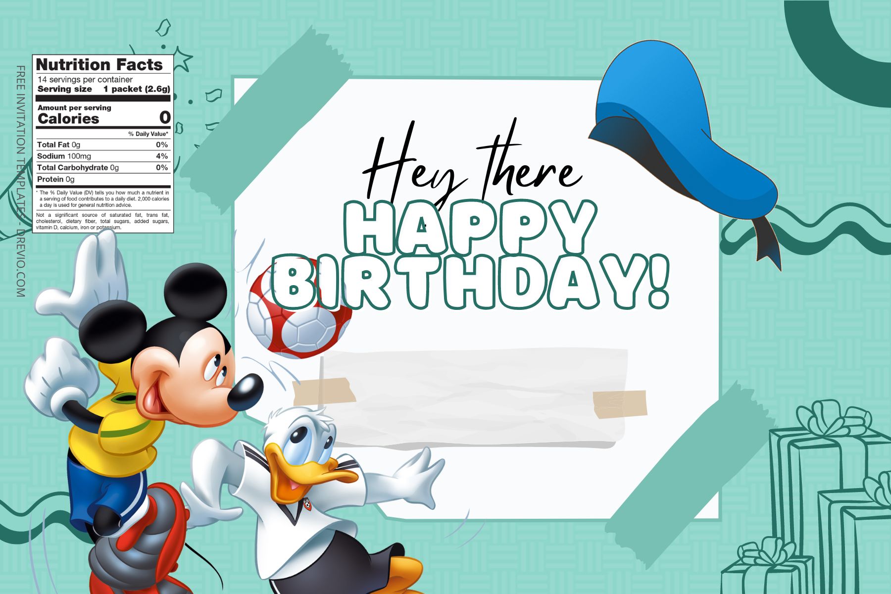 (Free Editable ) Donald Duck Canva Birthday Water Bottle Labels EIght