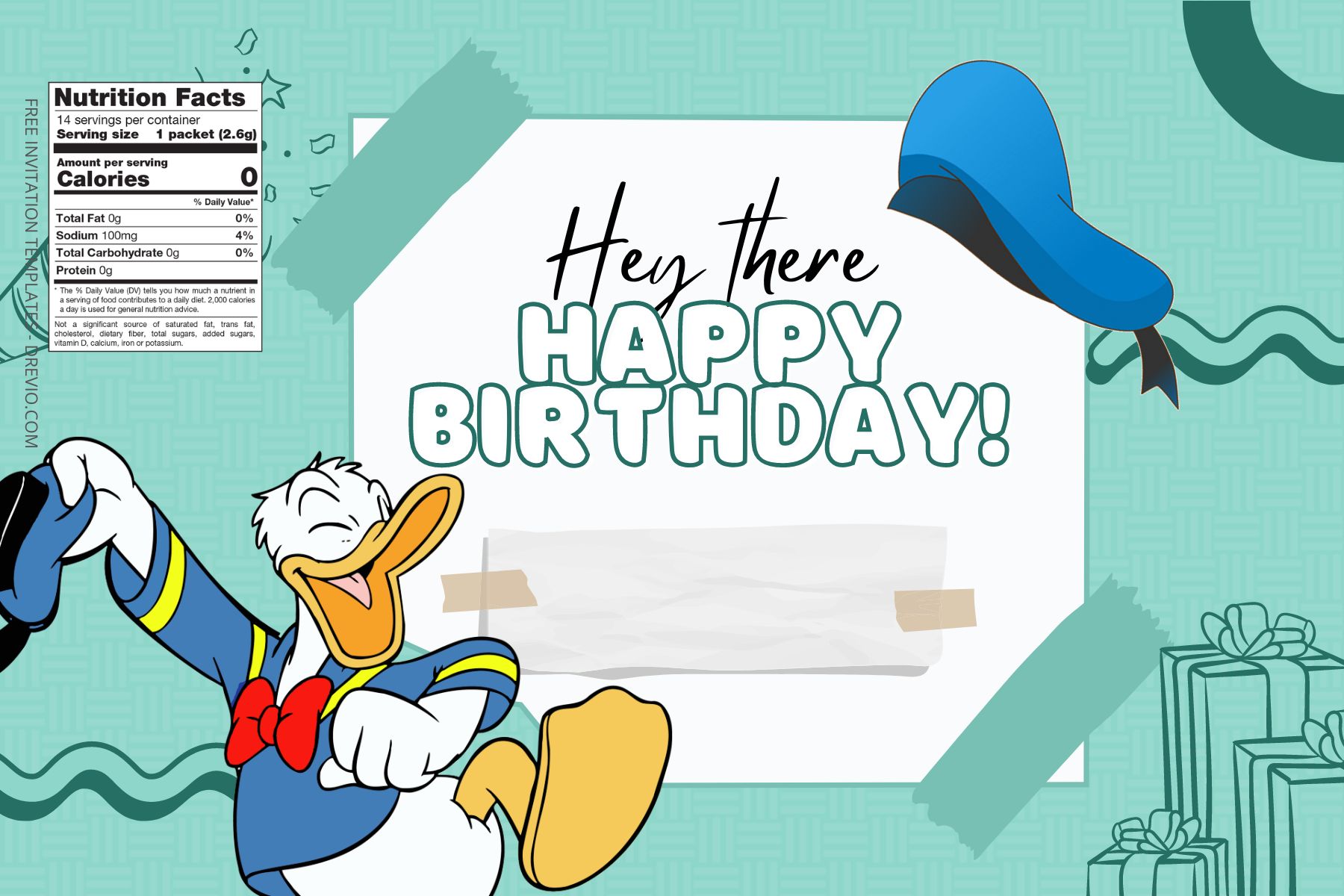 (Free Editable ) Donald Duck Canva Birthday Water Bottle Labels FIve