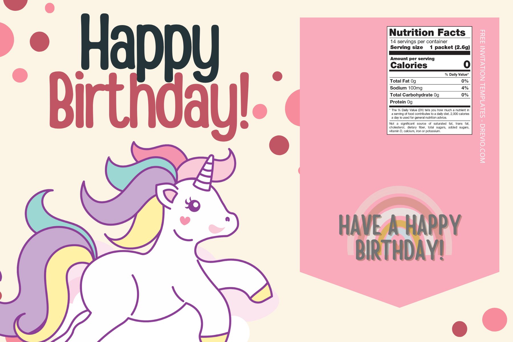 (Free Editable) Unicorn Themes Canva Birthday Water Bottle Labels Two