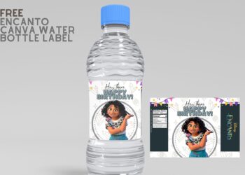 (Free) Encanto Canva Birthday Water Bottle Labels