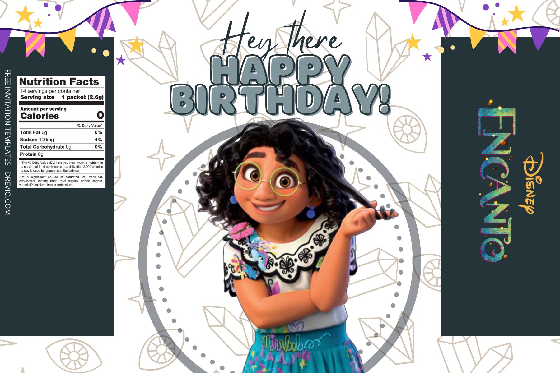 (Free) Encanto Canva Birthday Water Bottle Labels One