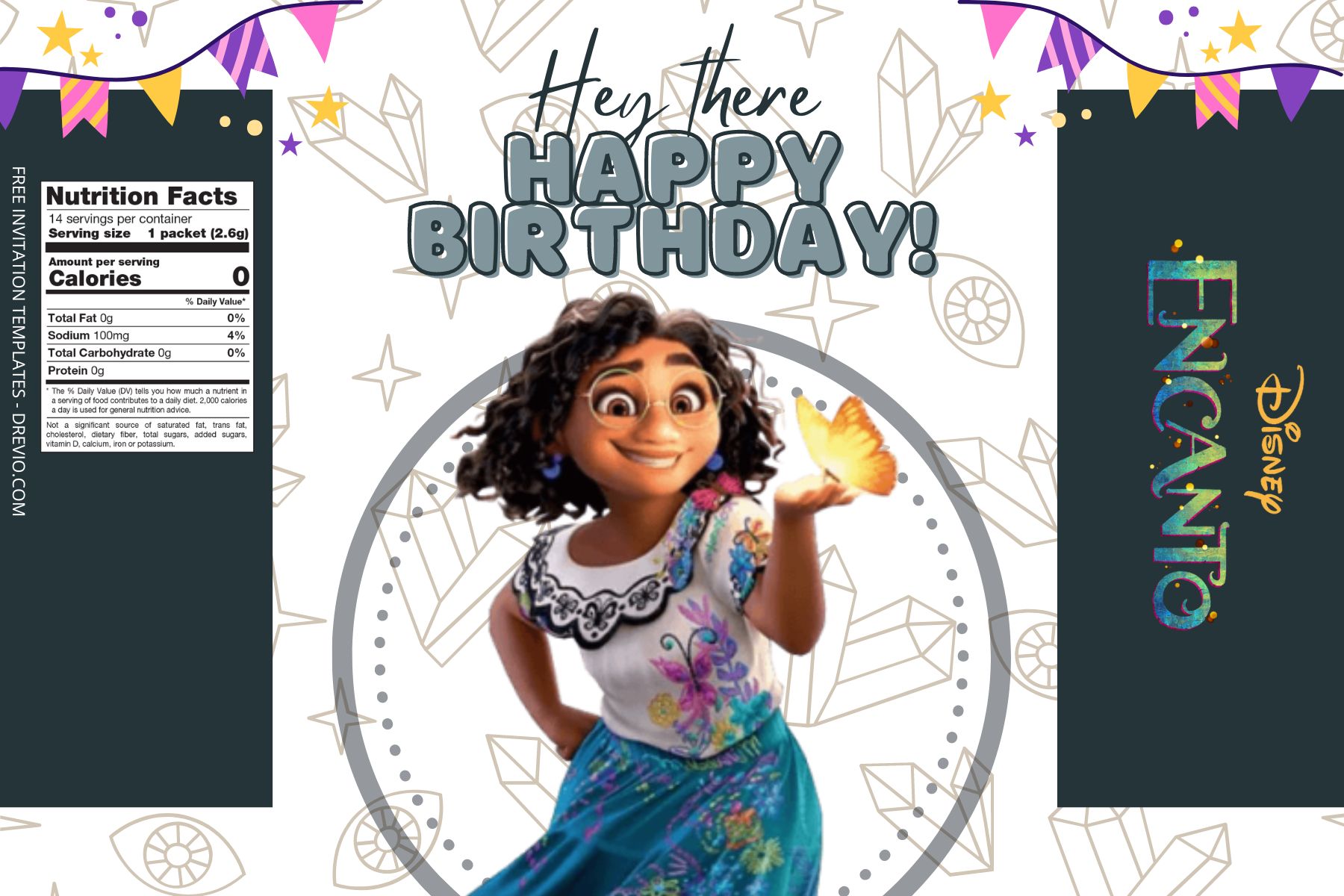 (Free) Encanto Canva Birthday Water Bottle Labels Two