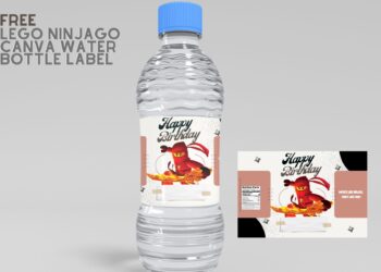 (Free) Lego Ninjago Canva Birthday Water Bottle Labels