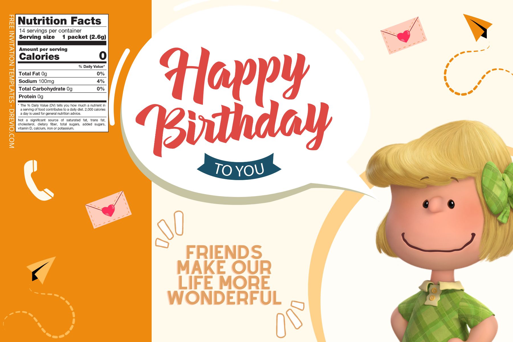 (Free) Peanut Movie Canva Birthday Water Bottle Lables Two