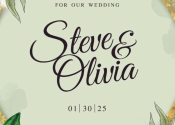 ( Free ) Sparkly Lily Canva Wedding Invitation Templates