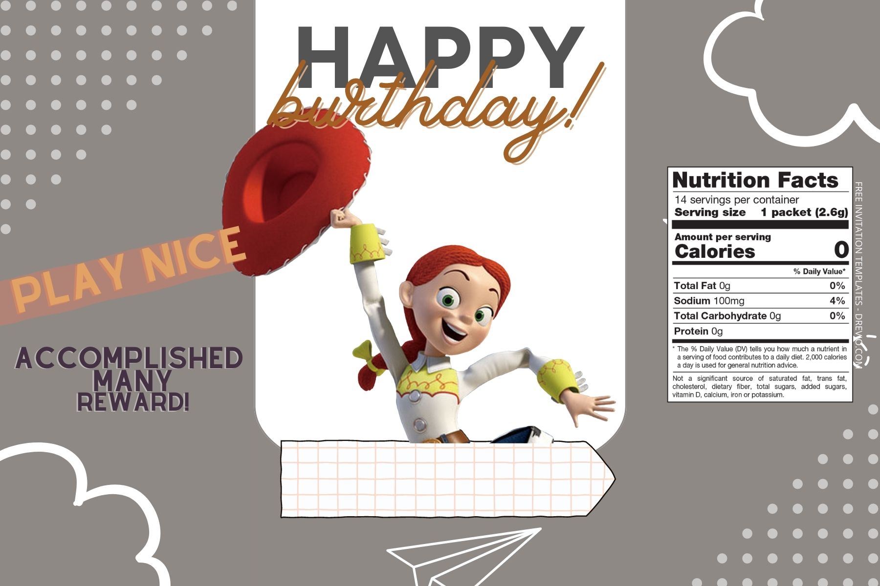 (Free) Toy Story Canva Birthday Water Bottle Labels Five