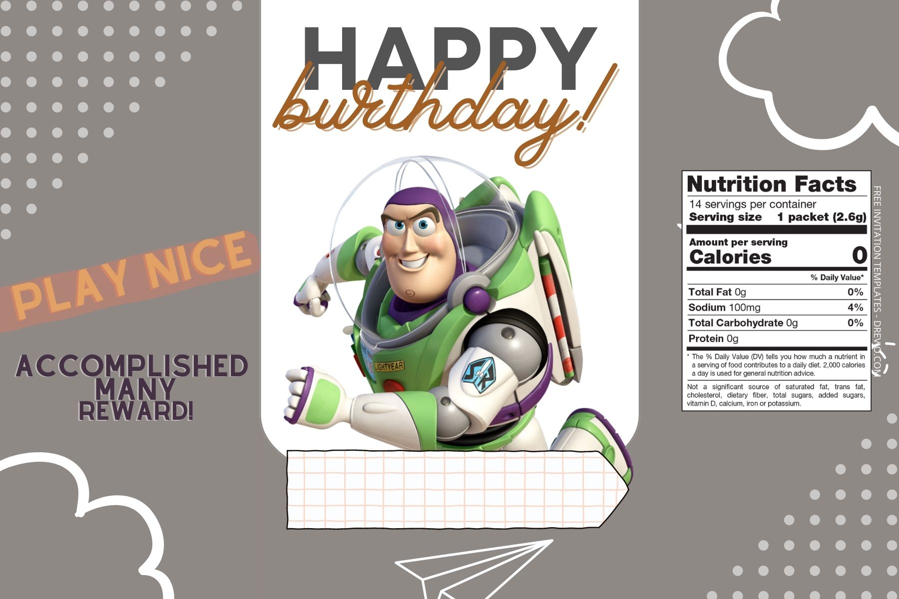 (Free) Toy Story Canva Birthday Water Bottle Labels One