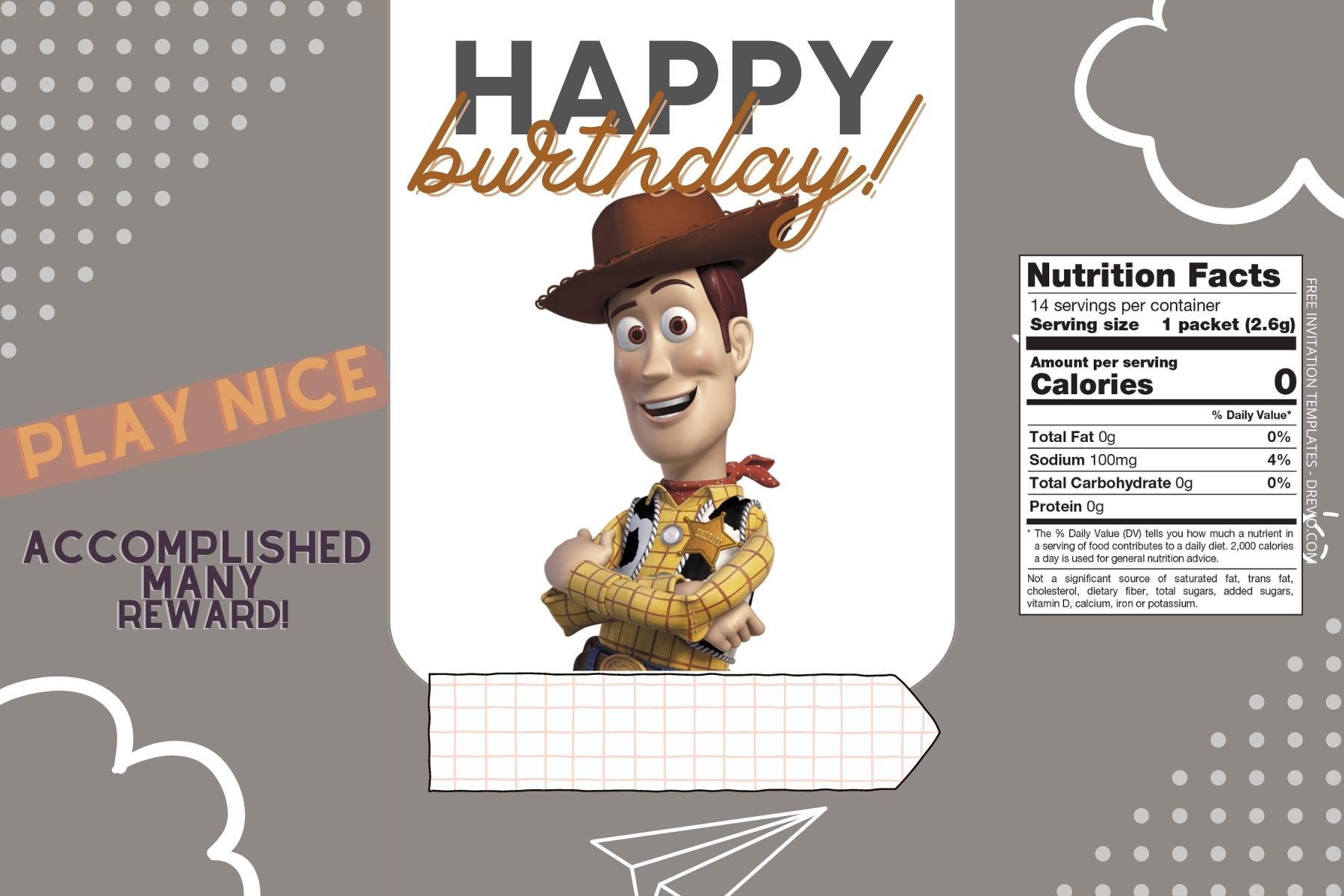 (Free) Toy Story Canva Birthday Water Bottle Labels Two