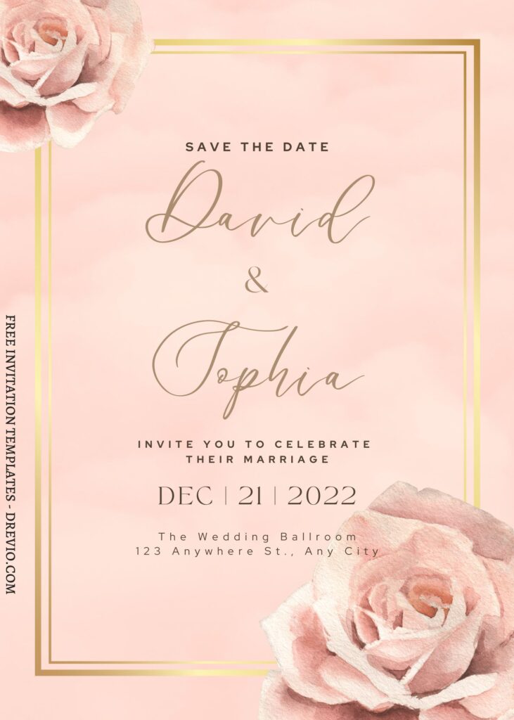 Invitation Template of FREE PRINTABLE - 7+ Brilliant Watercolor Floral Canva Invitation Templates 7