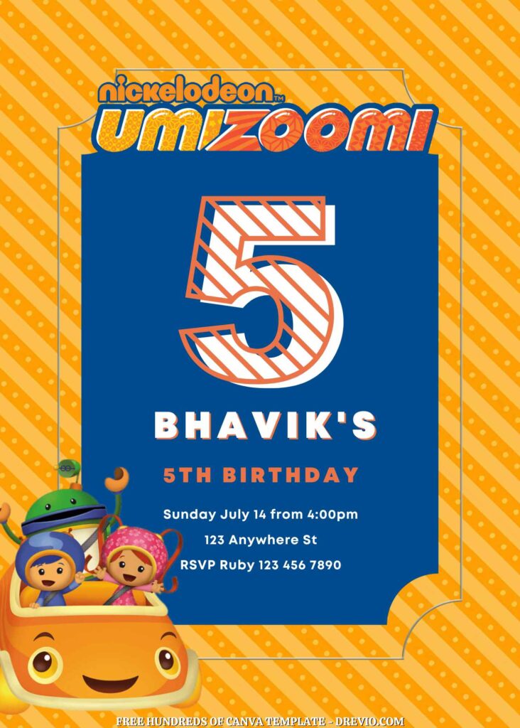 Invitation Template of FREE - 22+ Team Umizoomi Canva Birthday Invitation Templates 1