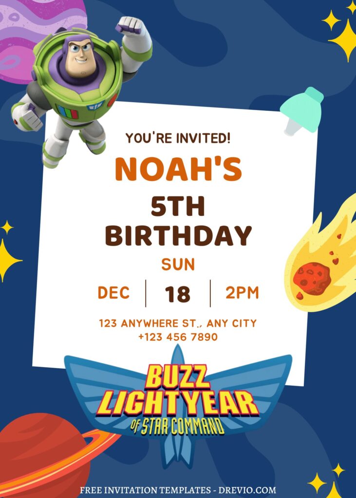 Invitation Template of FREE EDITABLE - 8+ Buzz Lightyear Canva Birthday Invitation Templates 8