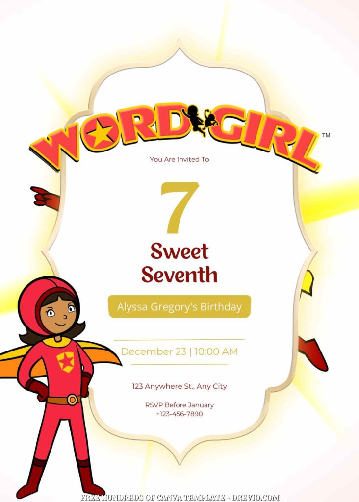 Invitation Template of FREE - 22+ WordGirl Canva Birthday Invitation Templates 1