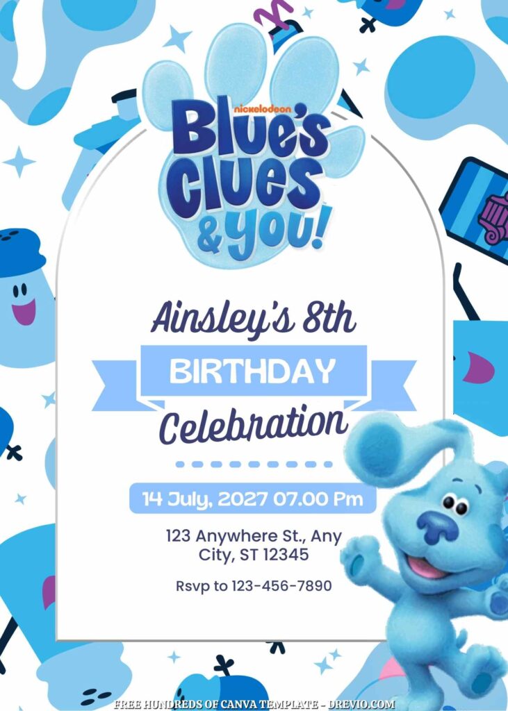 Invitation Template of FREE - 14+ Blue's Clues Canva Birthday Invitation Templates 13