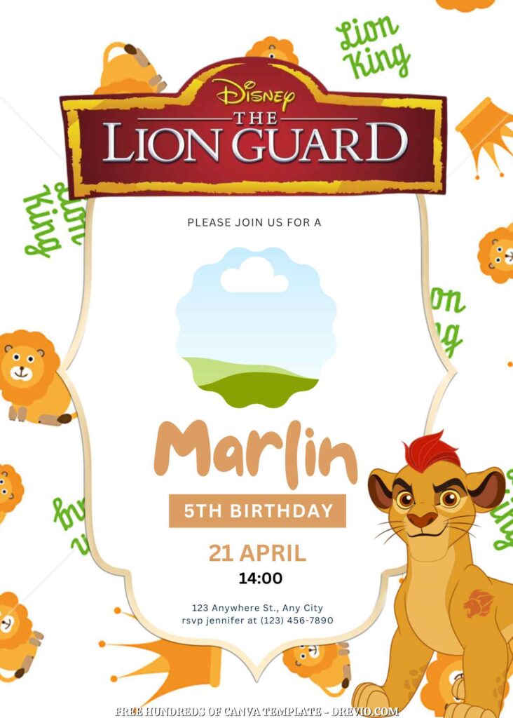 Invitation Template of FREE - 16+ The Lion Guard Canva Birthday Invitation Templates 1