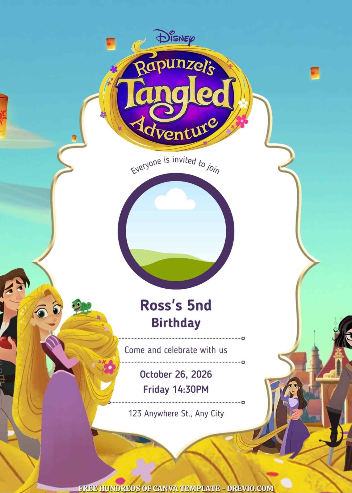 Free Rapunzel's Tangled Adventure Birthday Invitations