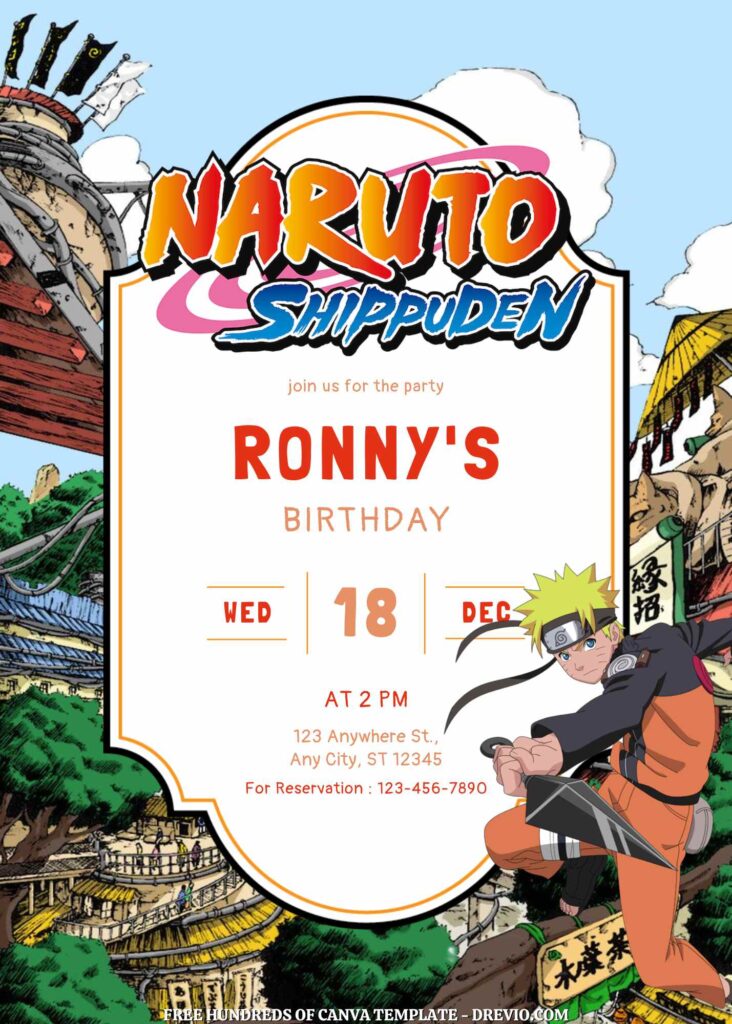Free Naruto Shippuden Birthday Invitations